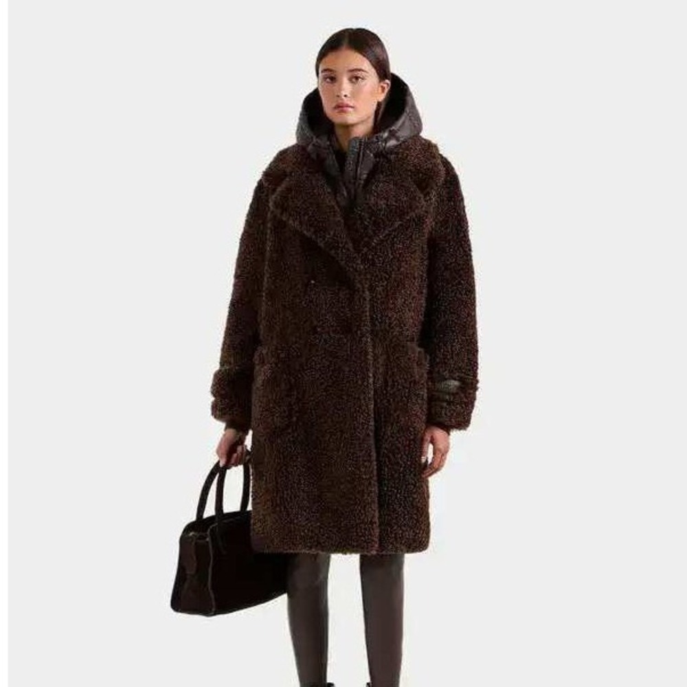 Rudsak Teddy Coat Emryn Espresso Brown M/L New $1195